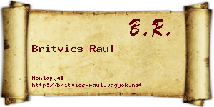 Britvics Raul névjegykártya